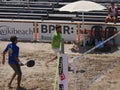 ITF Beach Tennis World Championship 2016 Ã¢â¬â Men Double Qualifier Royalty Free Stock Photo